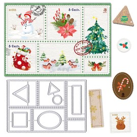 Estivaux Rectangles Labels Banner Die Cuts for Card Making, Words Tab Note Cutting Dies Card Frame Dies Stencils Embossing Template for Scrapbooking DIY Cards Album Crafts Supplies