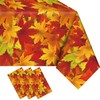 UROINEPA Fall Tablecloth 3 Pcs Thanksgiving Tablecloth Rectangle Maple Leaf