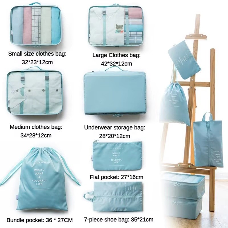 Travel Packing Cubes for Suitcase Organization – 7-Piece Polyester Luggage