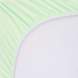 SheetWorld Fitted 100% Cotton Jersey Stroller Bassinet Sheet 13 x 29, Soft Mint, Made in USA