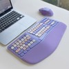Wireless Ergonomic Keyboard and Mouse Combo with PU Wrist Rest,