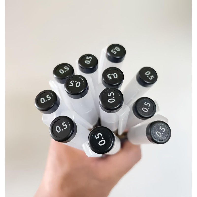 REXloyal 12 Pieces 0.5mm Black Gel Ink Pen Japanese Stationery