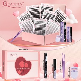 Mixed Length False Eyelashes Kit, 1 Box Natural Look Eyelash Extensions, Self Grafting Curl Eyelashes, Eye Makeup Enhancement Eyelashes for Women, Eyelashes Clusters Cosmetic