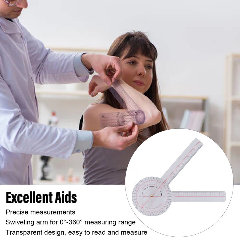 Orthopaedic Use Goniometer 360° Physical Therapy Angle Protractor Ruler for