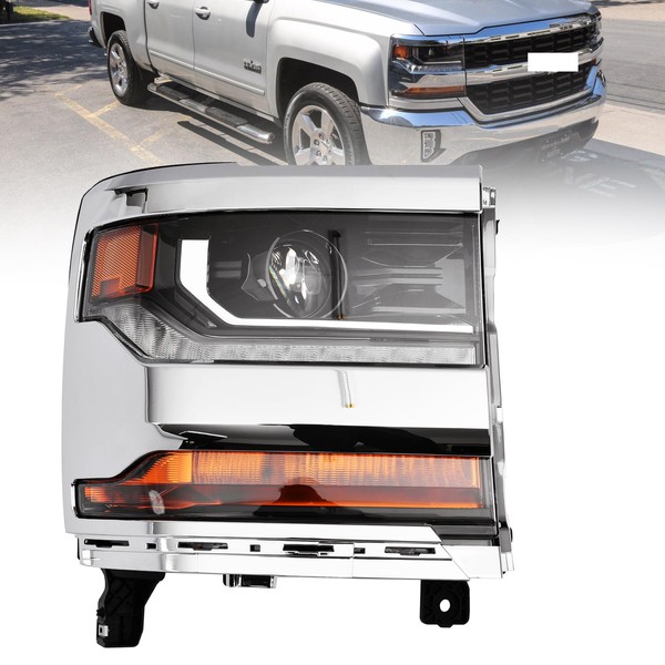 SHINESELL Headlight Assembly Fit for 2016-2018 Chevy Silverado 1500/2019 Silverado