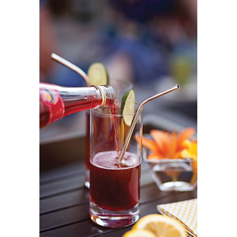 Outset 76622 Stainless Steel Bent Reusable Straws, 1 x 3.5