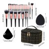 47 Brochas Maquillaje Profesional Y Herramientas Cosméticas Negro