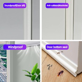 196 Inch Window Weather Stripping Door Seal Strip,Self Adhesive Window Insulation Foam Weather Strip,Window Soundproofing Draft Stopper for Windows and Doors Bottom and Side Gap Blocker(White