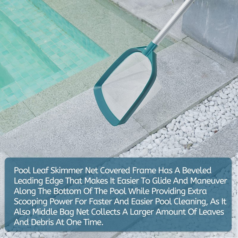 POOLWHALE Upgrades Swimming Pool Leaf Net Skimmer Rake with Adjustable