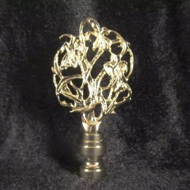 Unbranded Brass Lilly Floral / Lillies LAMP FINIAL for old antique shade or lampshade