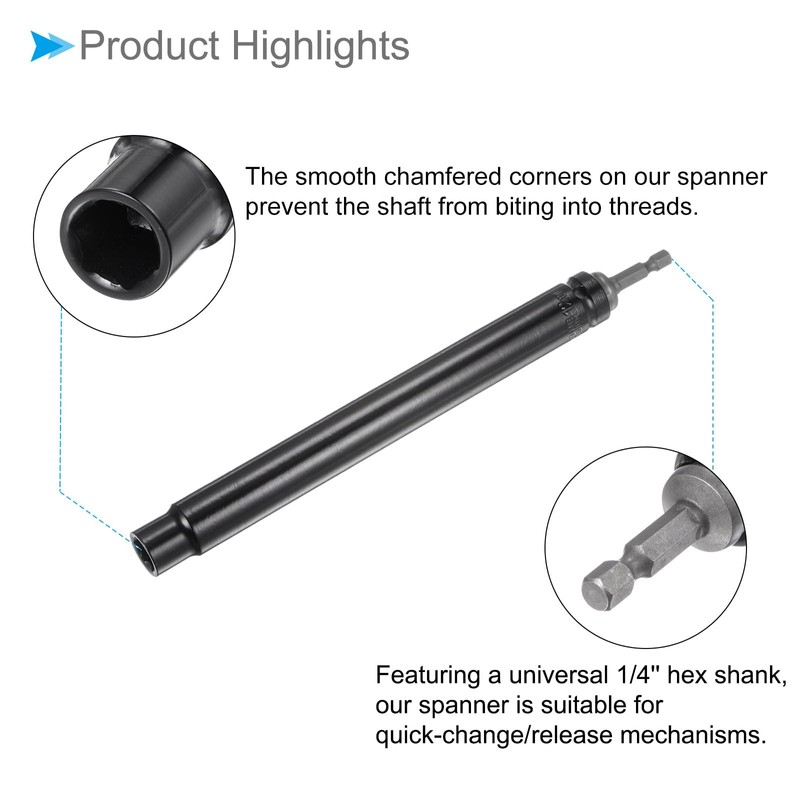 CoCud Extra Long Hollow Socket, 12mm Size 200mm Length 1/4"