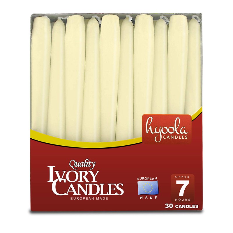 Hyoola Tall Taper Candles - Tapered Candles - Ivory Dripless