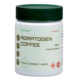 MentalFuel Adaptogen Mushroom Coffee, Medium Roast Instant Coffee with Adaptogenic Extract Blends, 120 g/ 60 Servings, Ashwagandha, Rhodiola, Reishi, Ginseng, and Maca, No caffeine crash, Gluten-Free, Vegan