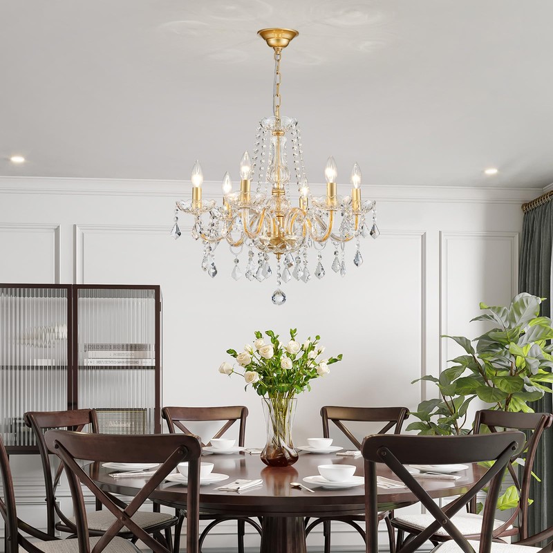 Crystal Chandelier Light Fixture, Modern K9 Crystal Chandeliers for Dining