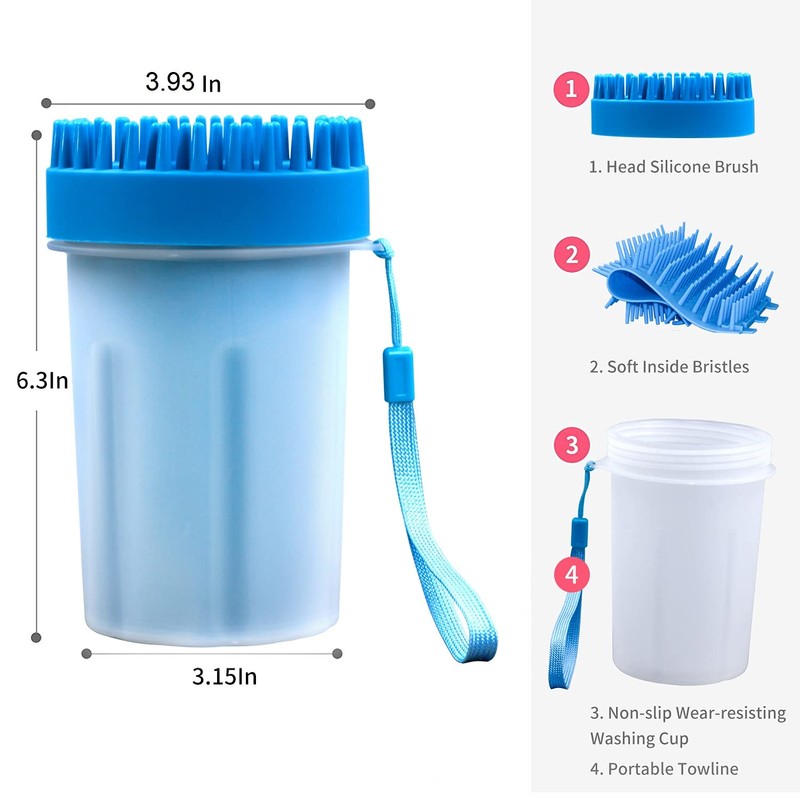 Portable Medium Dogs Muddy Paws Cleaner Feet Washer Cup with