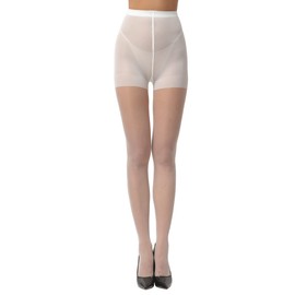 EVERSWE 3 Pairs 20D Women's Sheer Tights with Reinforced Toes, White