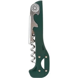 Boomerang Two-Step Corkscrew Wine Opener with Built-In Foil Cutter and Bottle Opener - Dark Green
