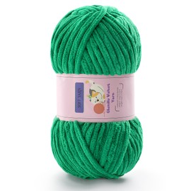 Chunky Yarn for Crocheting - Chenille Yarn for Knitting - Bulky Blanket Yarn for Crocheting Blankets/Amigurumi/Craft/Hat/Shoes, Plush Fluffy Soft Yarn 71 yds/3.5 oz Each Skein(Fruit Green)