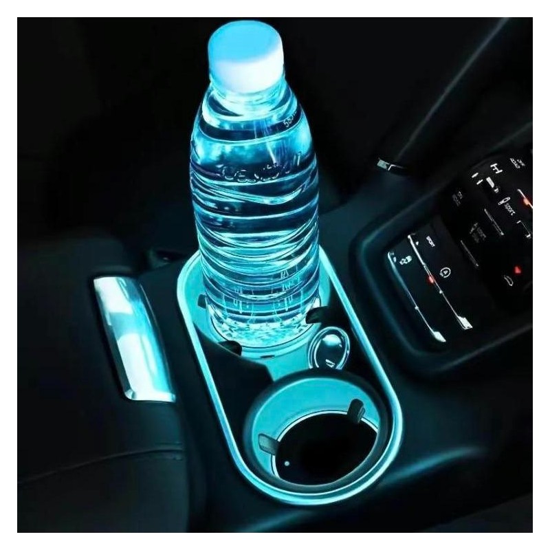 2PCS LED Cup Holder Lights for Car, Rechargeable 7 Color-Changing