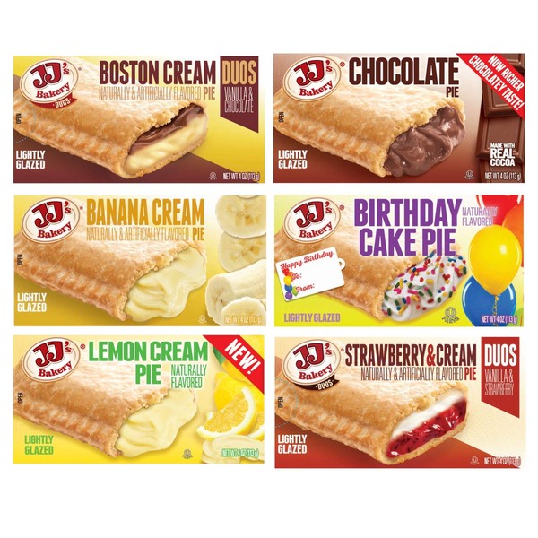 JJ's Bakery Cream Pie Variety Pack | 6 Flavors | 6 Pack