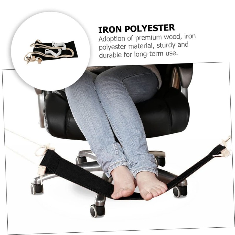 Operitacx Foldable Foot Hammock for Desk Black Foot Sling Office