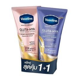 Vaseline Gluta-Hya Dewy Radiance and Overnight Radiance Repair Serum Burst Body Lotion, 300ml, Pack of 2
