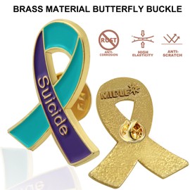 12/Pcs Suicide Prevention Awareness Ribbon Enamel Lapel Pins Mental Health Jewlery Pins