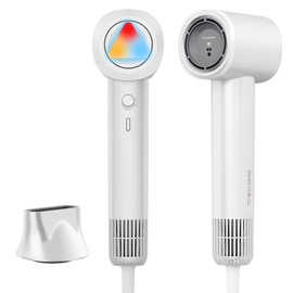 Smart Hair Dryer with Intelligent Heat Control, Negative Ionic Hair Dryer with 110,000 RPM High-Speed Motor, Fast Drying, Low Noise, Anti-Frizz, 5 Temps & 2 Speeds, for Home & Travel, No Heat Damage