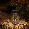 GolWof Solar Lantern Outdoor, LED Solar Light, Waterproof Decorative, Bronze,