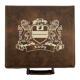 Kirby Irish Coat of Arms Leather Poker Set