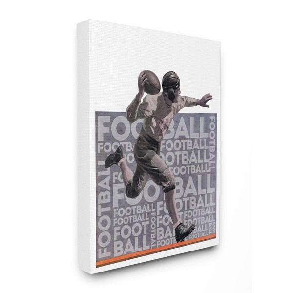 Stupell Industries Football Player Sports Word, Design by Artist The