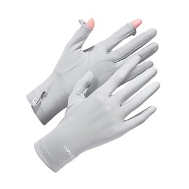 TAGNEFLOR Guantes de Protección Solar Mujer,UPF 50+ Guantes de protección UV,Apertura en 2 Dedos Guantes Antideslizantes Transpirables para Golf,Ciclismo y Manejar Apto para Touch Screen