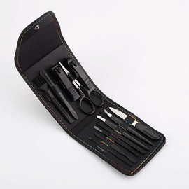 Naekkeodeuktem Nail Care Tool Black File Organizer Set Management Nail Clipper Set Cuticle Remover