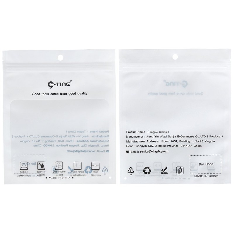 E-TING 4pcs Hand Tool Toggle Clamp Red Plast Horizontal Quick