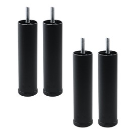 Dnyta 4Pcs 6inch Frosted Support Legs, Aluminum Alloy Adjustable Height Furniture Legs, Alternative Support Columns for Cabinets, Refrigerators, Washing Machines, and Small Sofas (Black)