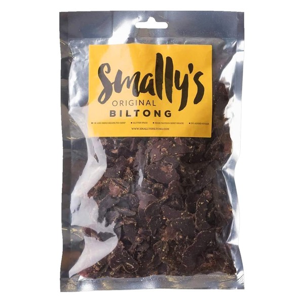 Smally's Biltong Original - High Protein Beef Snack, Ready to Eat, Gluten Free, Low Fat, No Added Sugar, No Artificial Colours or Flavours - 500g Pack