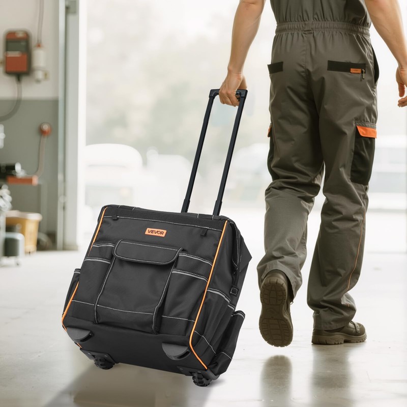 VEVOR 15" Rolling Tool Bag, 110 lbs Load Capacity, 25