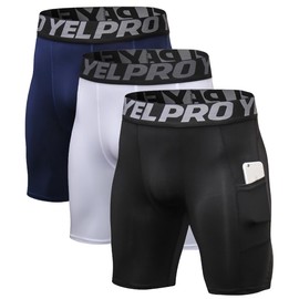 Queerier - Pantalones cortos de compresión para hombre, paquete de 1/3/4, pantalones cortos de elastano para correr, entrenamiento, capa base, ropa interior, pantalones cortos deportivos, 3pcs