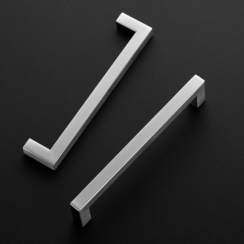 Ravinte 10 Pack Square Bar Kitchen Cabinet Handles Brushed Nickel