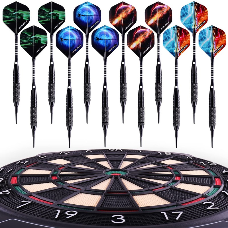 WIN.MAX Darts with plastic tip for electronic dartboard, 12 pieces,