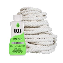 100% Cotton Rope Macrame & Rit Dye Kit 8 FL OZ - Bundle for Crafting Projects (80 Feet of Rope)
