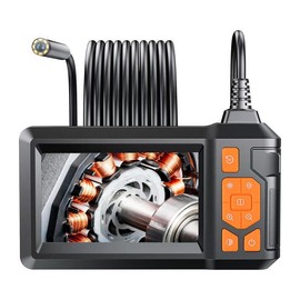 Industrial Endoscope HD Pipe Inspection Camera, 4.3 Inch IPS LCD Screen Waterproof Snake Camera with LED Light, Suitable for Mechanical Equipment Car Repair, Gifts For Men - Color: Orange And Black, Specification: HD810-5m