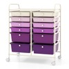COSTWAY 12-Drawer Rolling Storage Cart, Moveable Art Craft Organizer W/Lockable