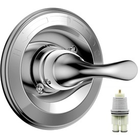 T13020 Shower Handle Replacement, compatible with Delta Classic 13 Series, Single-Function Shower Valve Trim Kit, Brushed Nickel Shower Trim Kit (Cartridge Included)