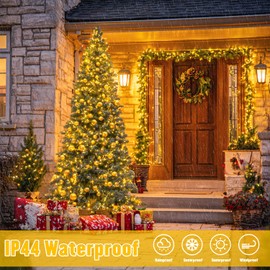 JMEXSUSS 2 Pack Solar Christmas Lights Outdoor Waterproof, Total 66 FT 200 LED Solar String Lights Outdoor, Twinkle Light for Christmas Tree Outside Garden Yard Xmas Decor(Warm White)