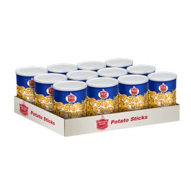 Better Made Potato Sticks 5oz Canister - (Original, 12 Can Tray) - Shoestring Potato Sticks - Gluten Free - Crunchy, Crispy Snack from Fresh Potatoes - Resealable Lid