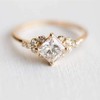 Lzz Fashion Lady Crystal Ring Gold Plated Square Zircon Ring