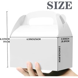 Oletx 12-Pack White Party Favor Treat Boxes, Goodie Gable Paper Gift Boxes with Handles. Perfect for Wedding, Birthday, Graduation, Babyshower.