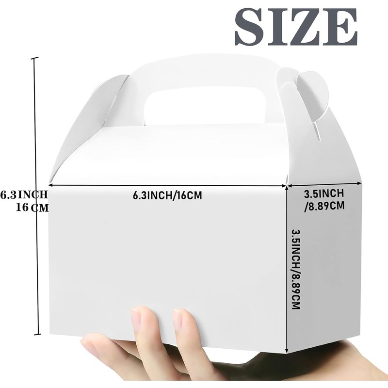 Oletx 12-Pack White Party Favor Treat Boxes, Goodie Gable Paper