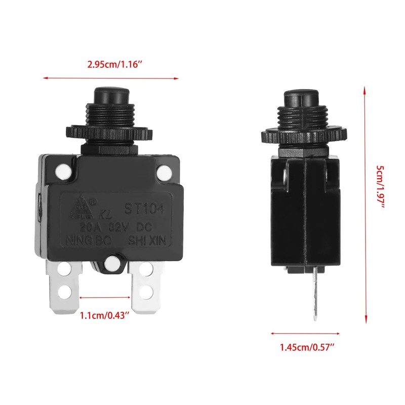 KAMIER 20A Circuit Reset Switch Button Replacement for Razor E300